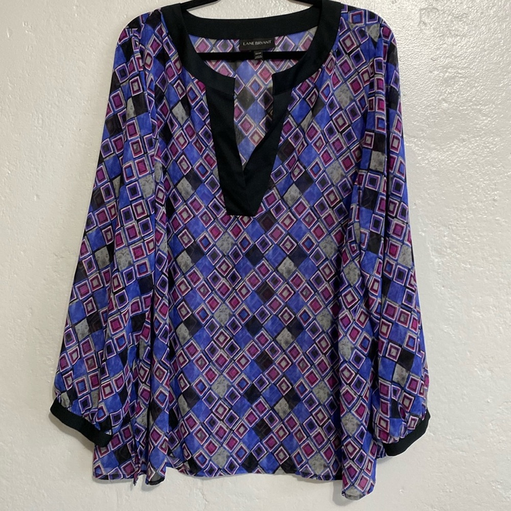 Lane Bryant Sheer V- neck Blouse 22/24
